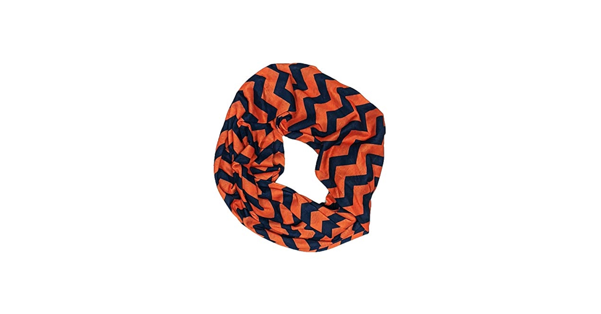 Navy Blue & Orange Chevron Infinity Scarf at Amazon Women's
