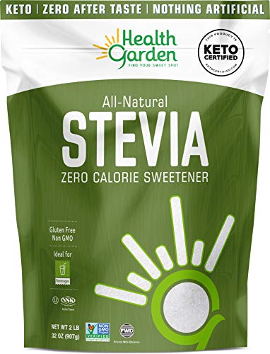 Health Garden Stevia Sweetener Powder - 4:1 Sugar Substitute - All Natural - Gluten Free - Keto Friendly - Tastes Like Sugar (2 Lbs) #TOP12