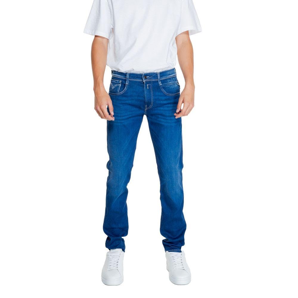 Replay Herren Jeans Anbass Slim-Fit Hyperflex mit Stretch, Blau (Medium Blue 009-7), 34W / 32L