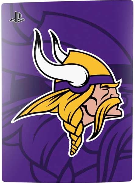 Skinit Decal Gaming Skin Compatible with PS5 Bundle - Officially Licensed NFL Minnesota Vikings Double Vision Design