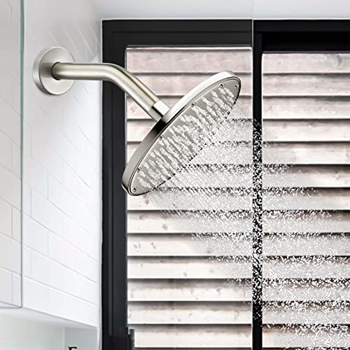 123815Bn Replacement For Moen 8 Inches Anti-Leakage Ceiling Wall Mounted Bend Accessories-Basic Shower Arm And Flanged,Made Of Solid Brass,Brushed Nickel #TOP5