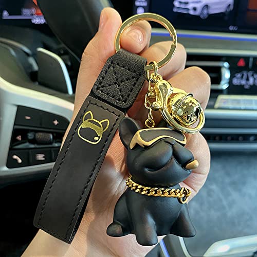 Asudaro Personalisierte Französische Bulldogge Schlüsselanhänger - Kawaii Cartoon Harz Hund Anhänger