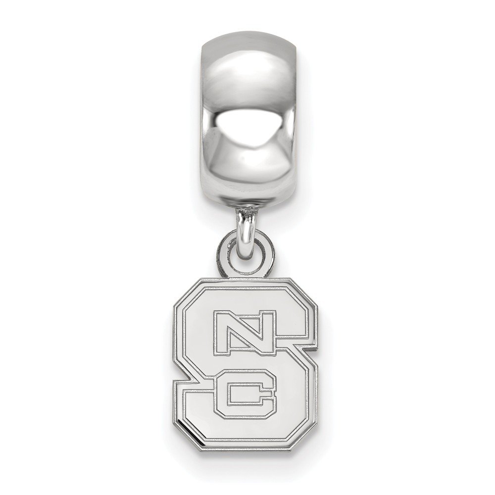 NC State Bead Charm Extra Small (3/8 Inch) Dangle (Sterling Silver)