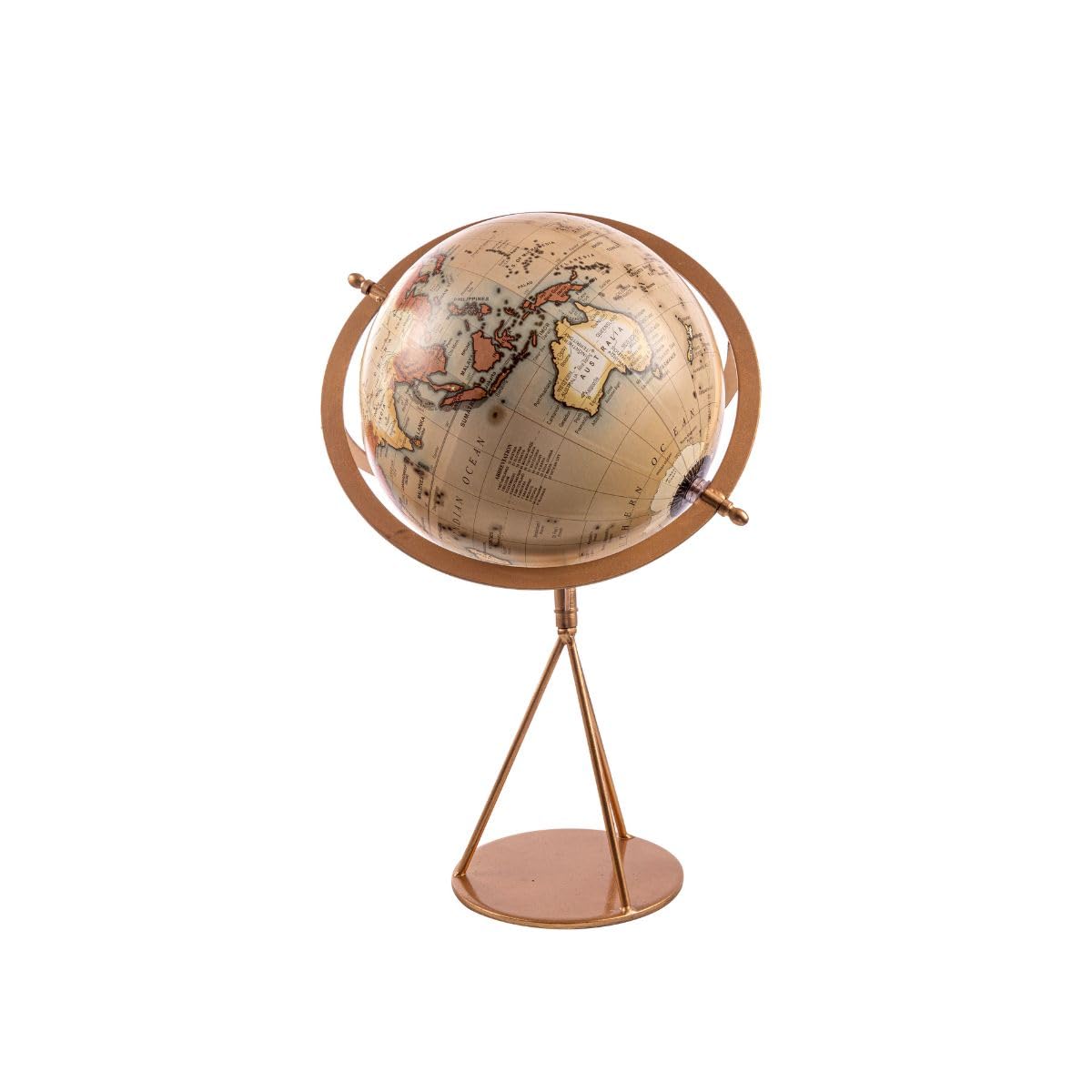 MAPPAMONDO con Base Color Rame D.20 H.39CM Design Interno CASA Ufficio