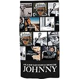 Lavable a máquina 30 ° Johnny Hallyday - Toalla de playa de colección colección 2018, 100 % algodón, 75 x 150 cm