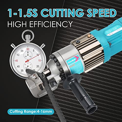 Image of 5 /8 inch Electric Hydraulic Rebar Cutter 1-1.5s Cutting Speed Portable Rebar Cutter Cutting Rebar 4-16mm 1000w 120v /60hz RC16A (Blue)