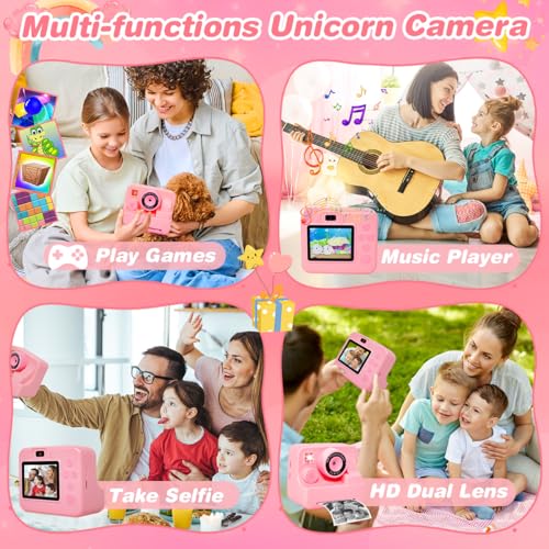 Kids Instant Print Camera with Screen & Memory Card - Perfect Gift