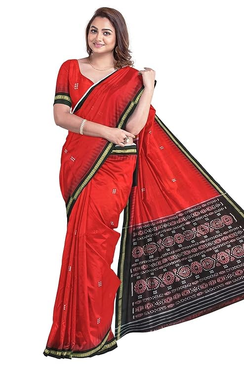 Image of Sambalpuri Cotton Saree of Odisha Ikkat Orissa Traditional Handloom Sari | Bomkai | Pata | Nuapatana | sambalpuri saree | khandua patta sare | without Blouse JH524