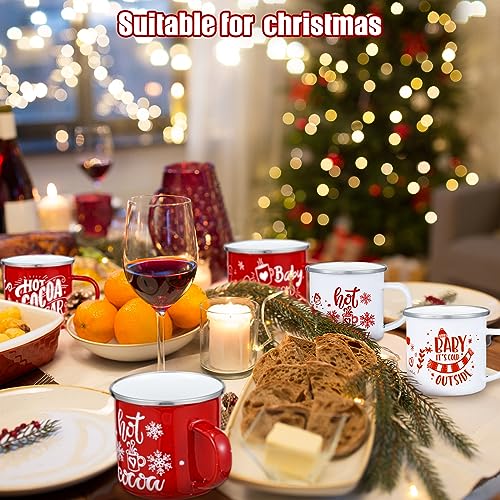 Set de 9 tazas esmaltadas navideñas de 12 oz miniatura 6