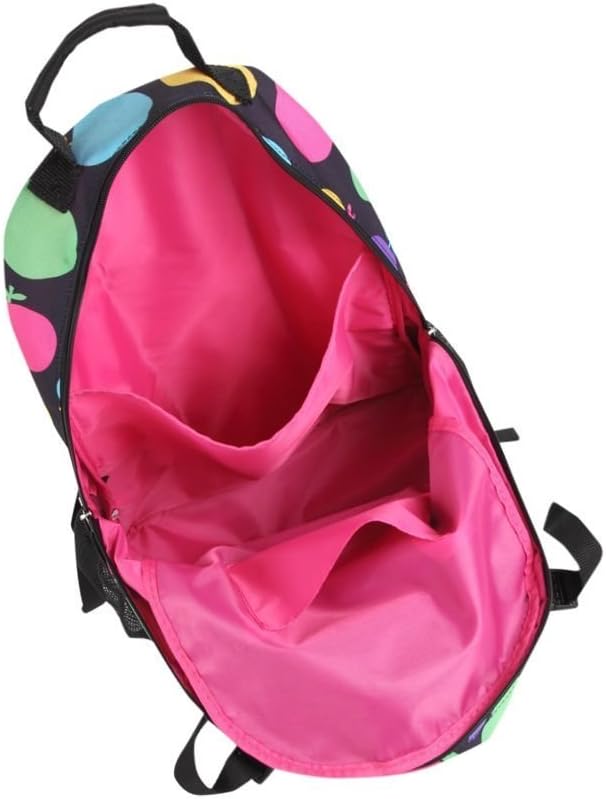 Hanna Hula Backpack, Colorful Apple with Deodorizing Shoe Case, Lightweight, Large Capacity, 2 Rackets, Storage Pockets, Water Repellent