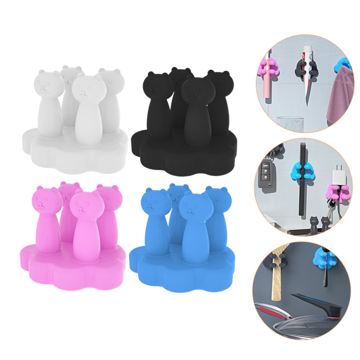 Alipis 20pezzi Portaspazzolino Silicone Adesivo Da Ganci Da Muro Per Bagno e Cucina Organizzatore Multiuso Per Spazzolini Rasoio e Dentifricio Facile Installazione Su Superfici Lisce