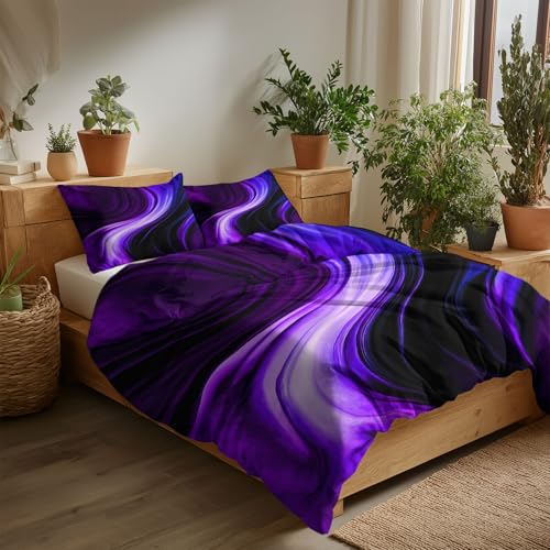 Housse de couette réversible violette avec fermeture éclair - 6