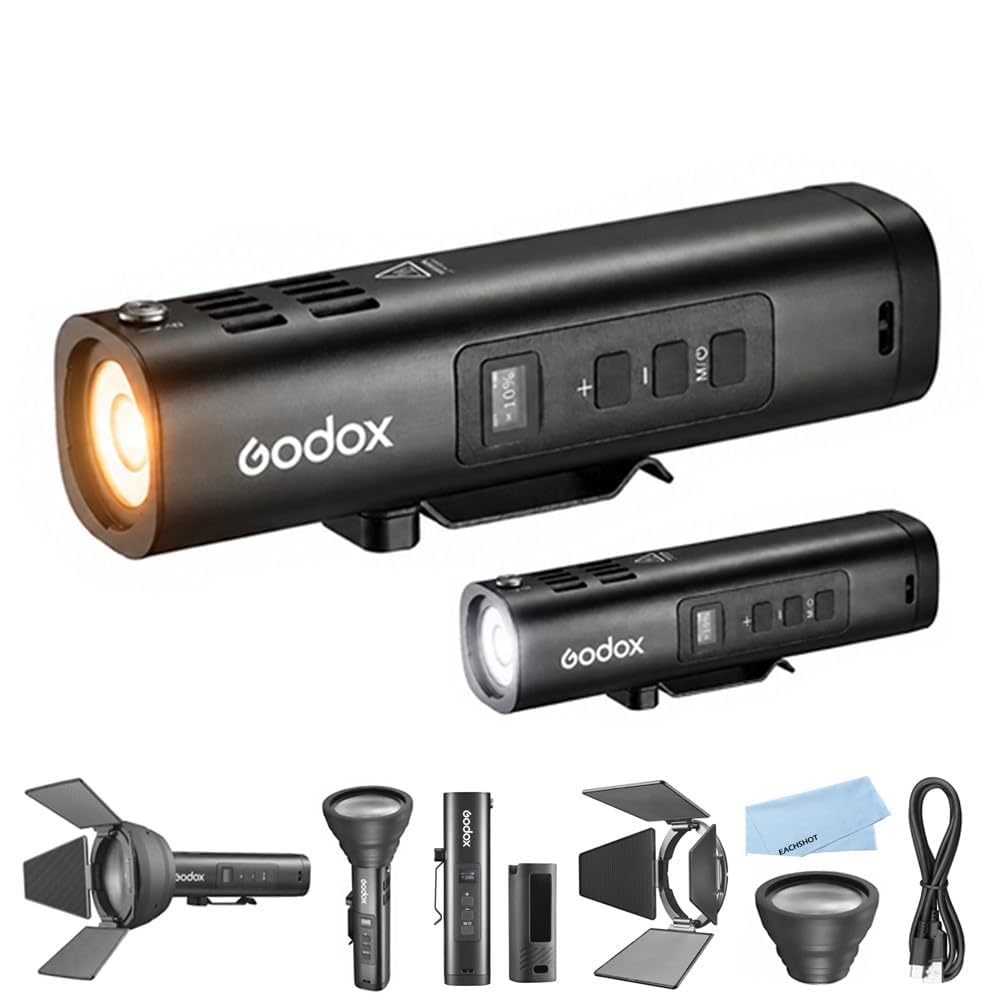 Godox FL15Bi Lampe Vidéo LED de Poche, Éclairage Photographique Bicolore 2800K-6500K avec Lentille Zoom Pliable, 11 Effets FX, Coupe-Flux Magnétique, Étanche IP54, Batterie 4750mAh pour Studio