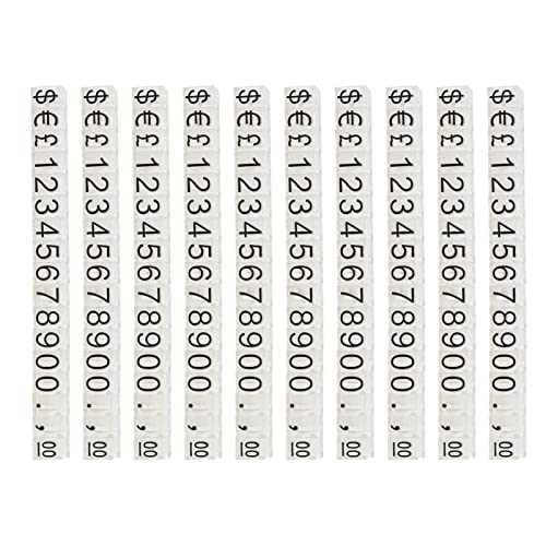 HOODANCOS 10pcs Tag Supermarket Display Boards Advertising Labels Number Letter Pricing Removable Cube Display Tag Jewelry Retail Number Shop Logo Plastic Transparent