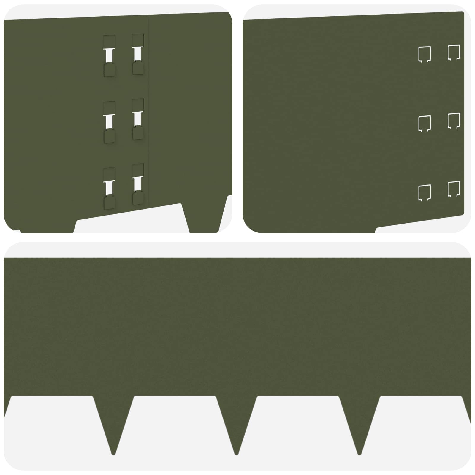 Obramowanie trawnika ze stali, 10 sztuk, 100 x 30 cm, oliwkowa zieleń, odporne na warunki atmosferyczne, elastyczne, do obrzeży rabatek, obrzeży trawnika, obrzeży grządek, bordiury, ścieżek