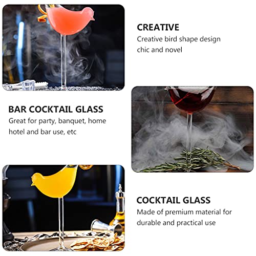 Hemoton Decoração De Casamento Decoração 2Pcs Bird Cocktail Cup Bird Glass Copo Clear Cup para Beber