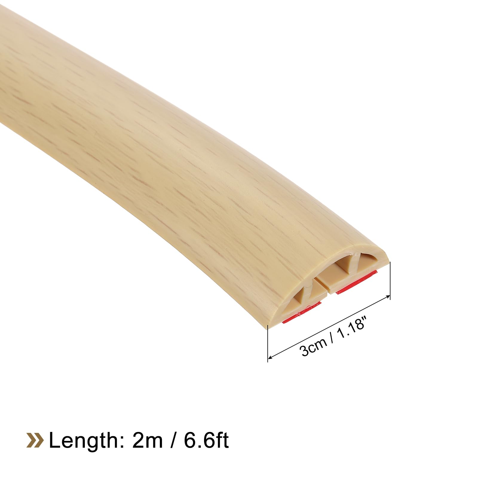 uxcell D30 6.6ft Floor Cord Cover, PVC Cord Cover Floor, Wire Cover for Extension Cords Protect Wires & Prevent Cable Trips - Image 2