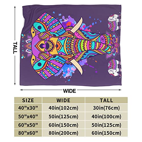 Elephant Blanket For Women, Ultra Soft Flannel Hippie Mandala Throw Blankets, Elephants Gifts For Women, Elephant Decorations For Home Living Room,60X50In #TOP3