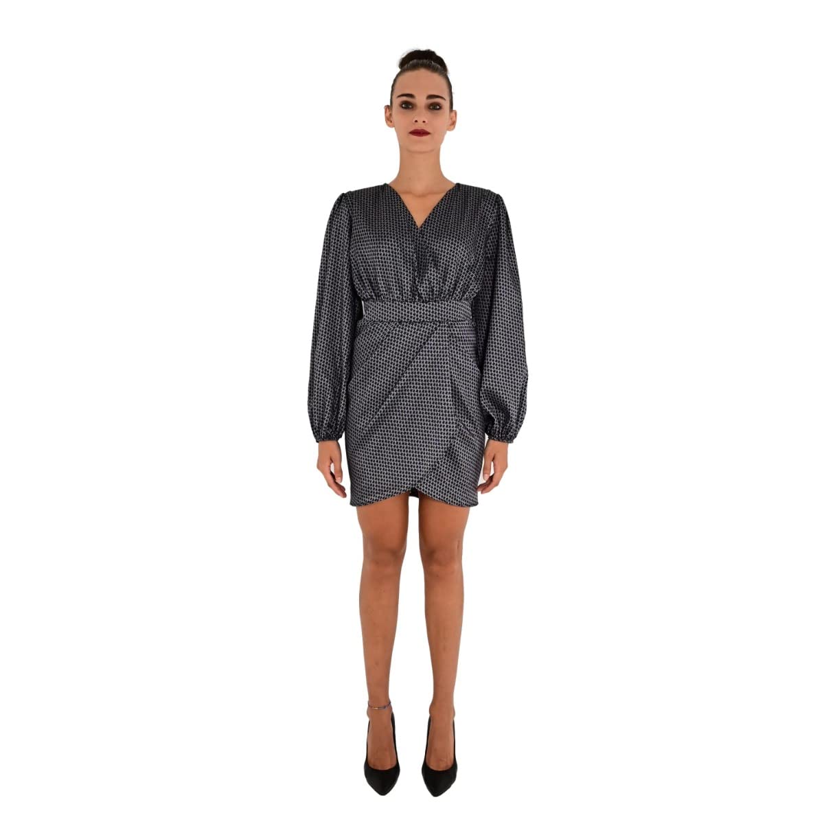 VICOLO abito donna nero grigio TZ0822