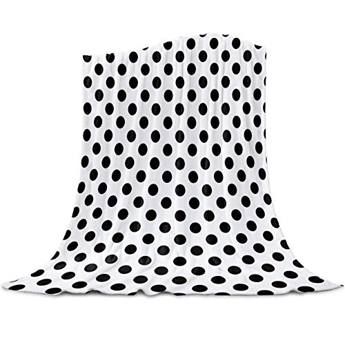 Applebless Fleece Throw Blanket Black And White Polka Dot Breathable Cozy Warm Flannel Plush Blanket Lightweight Fluffy Fuzzy Throw Blanket For Bed/Couch/Car (40 X 50 Inch) #TOP6