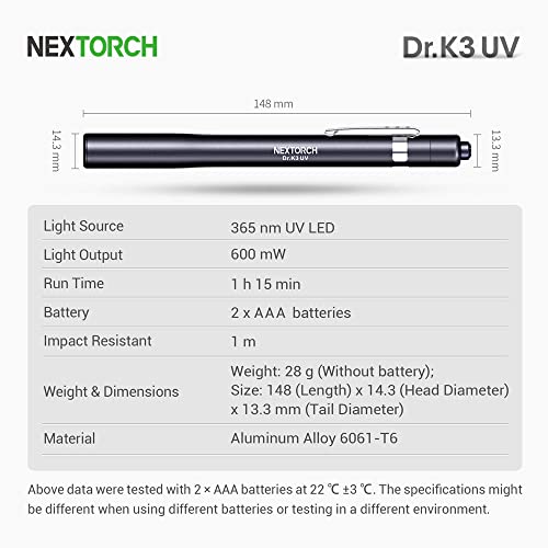 Nextorch 365Nm Uv Light Uv Led Blacklight Flashlights Detector Ultraviolet Pocket-Size Led Torch For Pets Urine And Stains Find Stains On Carpet #TOP7