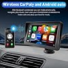 Portable Car Stereo Wireless Apple CarPlay Android Auto, 7 Inch Touchscreen Car Radio Multimedia Player Support Bluetooth Hand Free Calling Online GPS FM Audio Mirror Link