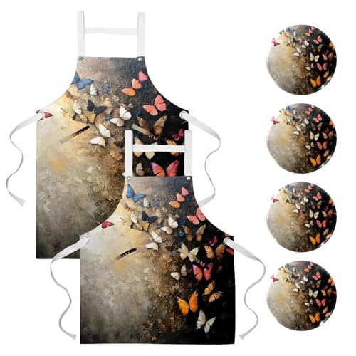 Tablier de cuisine réglable lot de 2 fini les taches en pâtisserie et cuisine