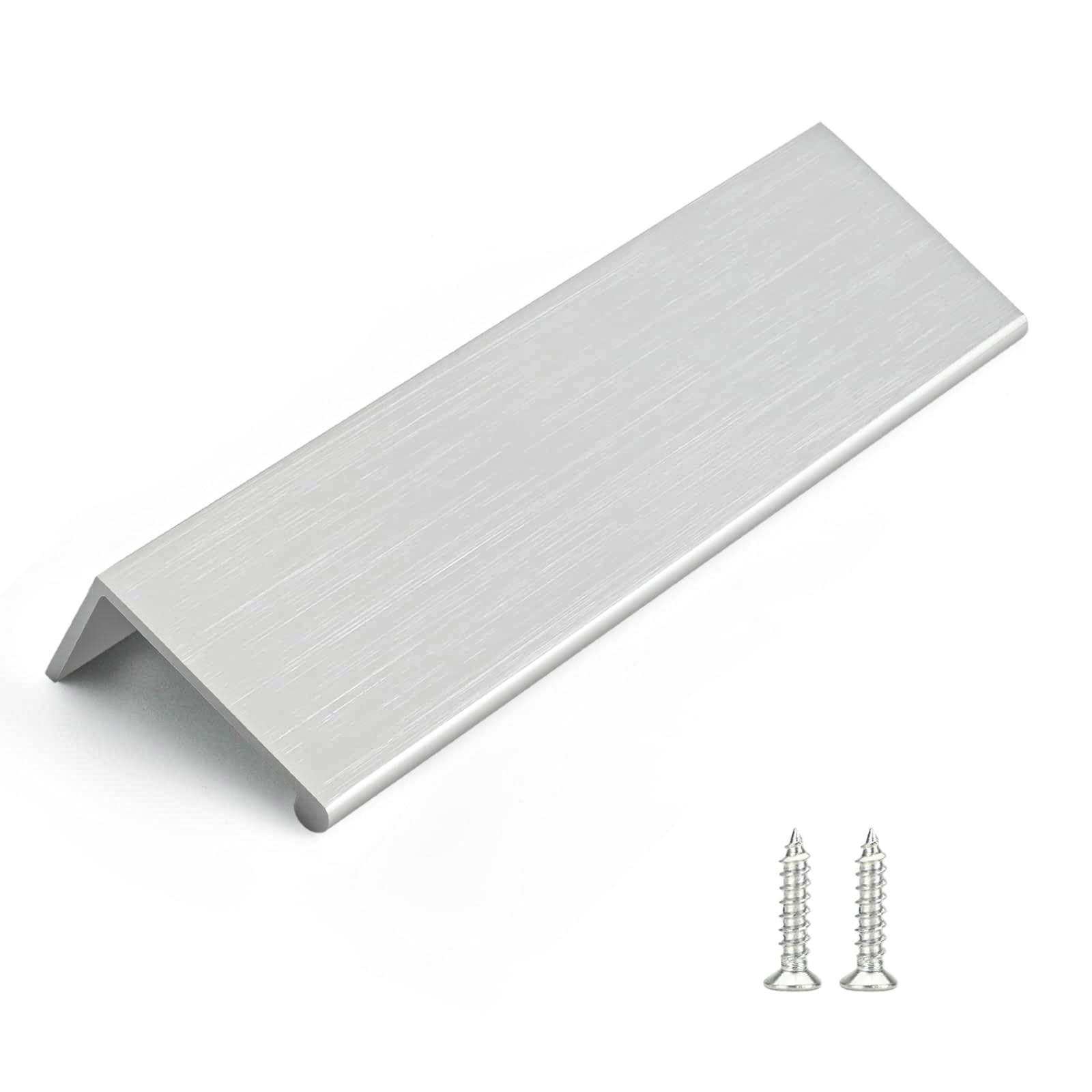 Rergy 10 Pack 5 INCH Cabinet Pulls Brushed Nickel Finger Pulls, Brushed Nickel Edge Pulls for Cabinet Kitchen Cabinet Edge Pulls, 128mm Cabinet Finger Pulls