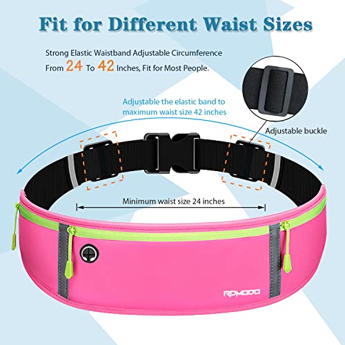 Image of Fanny Packs for Women Men, Running Belt Waist Bag, Waterproof Phone Holder for Running Plus Size Adjustable Runners Belt Running Pouch for iPhone 13 12 11 Pro Max Xs Xr Samsung Galaxy Note, 05 Pink, 7.5 inches