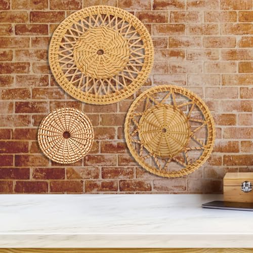 Cestas tejidas de pared para salón y dormitorio de diseño boho chic 6