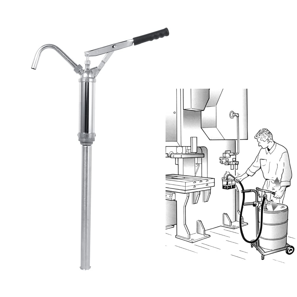 Pompe à Fût Manuelle Wakects - Débit 40-60 L/min - Pour Carburant, Huile, Eau - Télescopique 61-89cm Pompe à Huile Eau Carburant