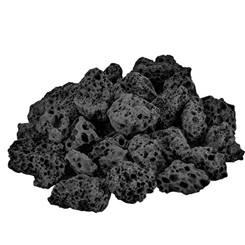 Mr. Fireglass 10 Pounds Lava Rocks Black Natural Stone Granules For Gas Fire Pit Fireplace, Gas Log Set & Barbecue Grills, Decorative Landscaping Rocks For Indoor And Outdoor Use, 0.4" - 0.8" Sized #TOP1