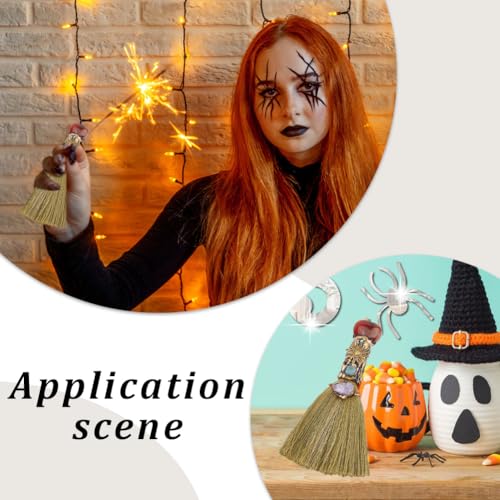 GORGECRAFT Natürlicher Karneol Zauberbesen Mini Besen Halloween Dekoration Kunst Amethyst Kristall Hexenbesen Hexen Accessoire Für Kostüm Cosplay Party Reinigung Schlafzimmer Büro Zuhause