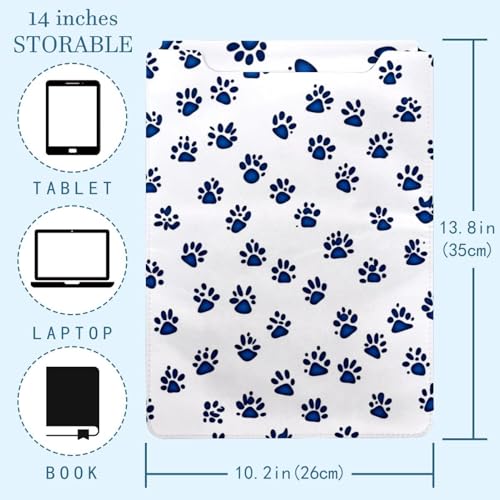 Funda para portátil de 35x25,9 cm azul oscuro con diseño de huellas 4