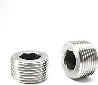 Vista 5 de SDTC Tech Paquete de 5 accesorios de enchufe de tubería 1/4 "NPT macho rosca 304 de acero inoxidable interno hexagonal adaptador avellanado