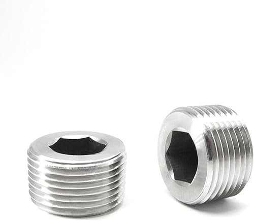 SDTC Tech Paquete de 2 accesorios de enchufe de tubería 34 "NPT macho rosca 304 de acero inoxidable interno hexagonal adaptador avellanado