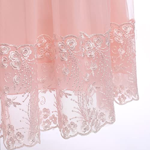Girls' Special Occasion Dresses, Teen Girl Dress, Girl Lace Puffy Dress For Kids Wedding Formal Princess Communion Birthday Prom Frocks Dance Evening Ball Gown Pink - Floral Lace 13-14 Years #TOP4