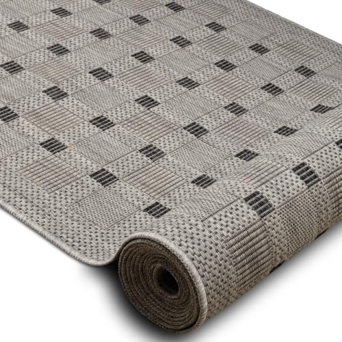 Alfombra rectangular gris 150x100 de comedor moderna SISAL SION 6052 3