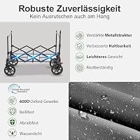 Sekey XXL Bollerwagen Faltbar Kinder S4018 150L 150KG, Handwagen mit Dach – Ansicht 5