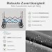 Sekey XXL Bollerwagen Faltbar Kinder 150L 150KG, Faltbarer Bollerwagen mit Dach Klappbarer Handwagen mit Sonnenschutz für Ausflug Strand Camping, S4018, Grau