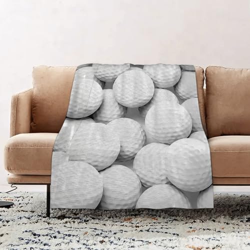 DYQANKXX Mantas para Sofá de Franela Suave y Acolchada - Manta Polar 100% Microfibra Extra Suave, Manta de sofá,Pila de Pelotas de Golf en Primer Plano, aisladas sobre Fondo Blanco. Il,76 x 100 cm