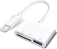Vista 1 de Apple Lightning a tarjeta SD y TF Adaptador de cámara USB para iPhone/iPad, lector de tarjetas 3 en 1 USB Dongle para unidad flash USB, teclado