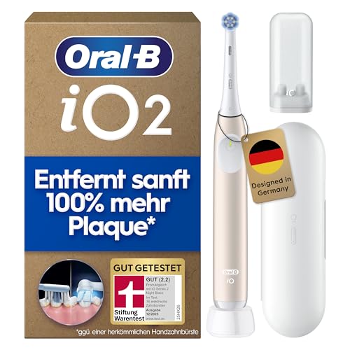 Oral-B iO Series 2 Elektrische Zahnbürste — Electric Toothbrush, Inkl. 1 Aufsteckbürste, Reise-Etui — 3 Putzmodi für Zahnpflege, GUT GETESTET (2,2) von STIFTUNG WARENTEST, Designed by Braun, Pink