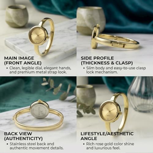 Image of PAPIO Women's Bracelet Watch for Girls & Women | Elegant Quartz Analog Wrist Watch | Stylish Stainless Steel Bangle Watch | Party & Casual Wear