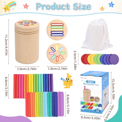 3 in 1 Montessori Spielzeug ab 1 2 Jahr, Holzspielzeug ab 1 Jahr ,Geschenk – Ansicht 5