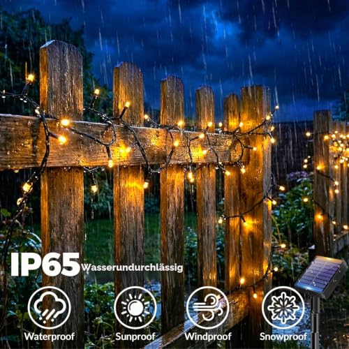 bitjam Solar Lichterkette Outdoor, 6M 60 LED Lichterkette Außen, Warmweiß – Ansicht 4