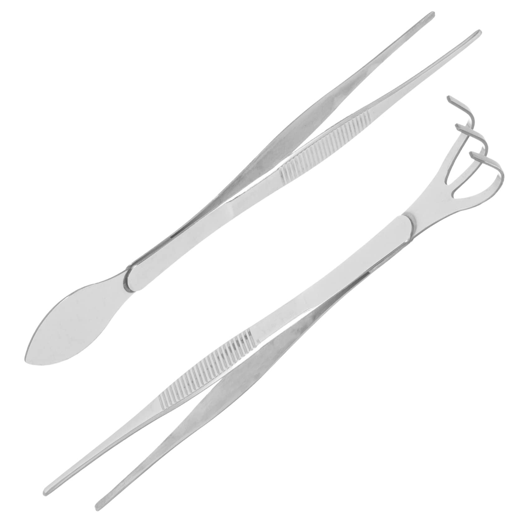 Sosoport 2sets Pinzette e Rastrello Inossidabile Per Bonsai Per Giardinaggio Per Raccogliere e