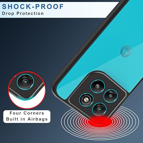 Image of CEDO Backcover for Motorola Moto G67 / G57 Power (5G) | Camera Protection Bump Shockproof Edge | Ultra Hybrid Transparent Acrylic Clear TPU+PC Hard Backcase Cover (Black)