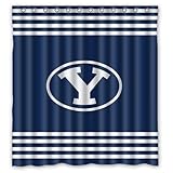 Custom NCAA BYU Cougars Blue Stripes Waterproof Polyester Shower Curtain 66x72