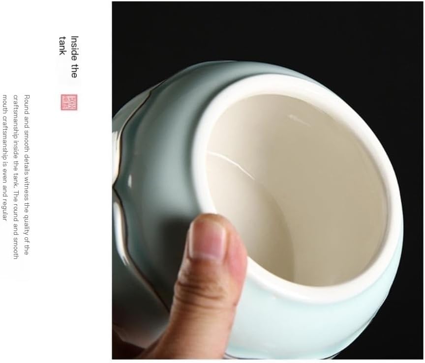 SONGCHAO Sugar Jar Bulk Tea Storage Container Jar Ceramic Large Kitchen Jar Sealed Jar Household Red and Green Tea Storage Tea Jar Tea Canister (Color : C)